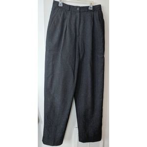 Vintage High-rise Pleated Wool Trousers